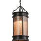 Meyda Lighting Wyant 10" Timeless Bronze Pendant Light With Silver Mica Shade Glass