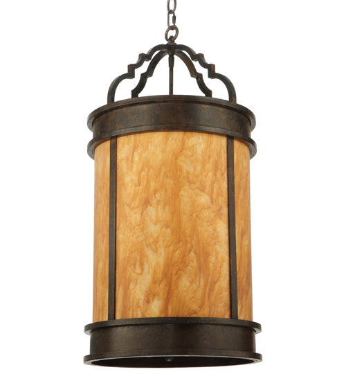 Meyda Lighting Wyant 15" 4-Light Coffee Bean Pendant Light With New Mica Acrylic Shade