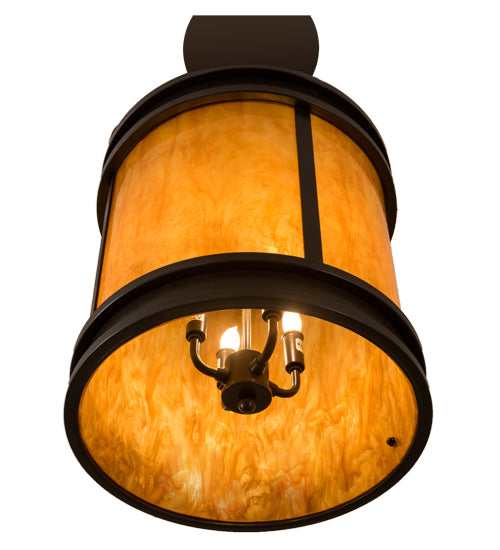 Meyda Lighting Wyant 15" 4-Light Timeless Bronze Flush Mount Light With Maduro Idalight Shade