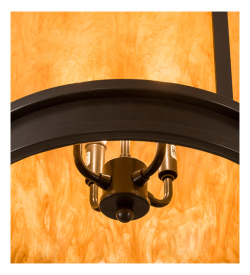 Meyda Lighting Wyant 15" 4-Light Timeless Bronze Flush Mount Light With Maduro Idalight Shade