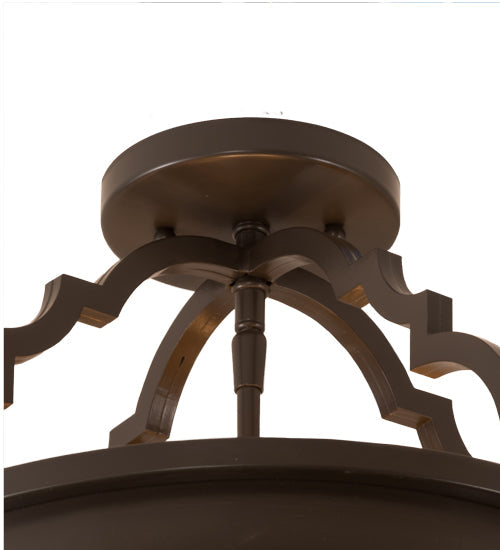 Meyda Lighting Wyant 15" 4-Light Timeless Bronze Flush Mount Light With Maduro Idalight Shade
