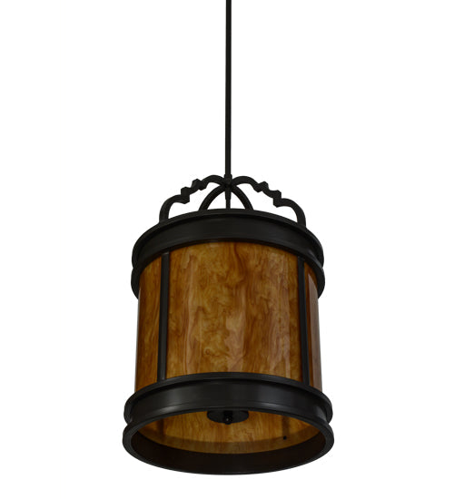 Meyda Lighting Wyant 15" 4-Light Timeless Bronze Pendant Light With Ambra Siena & Crystal Idalight Shade Glass