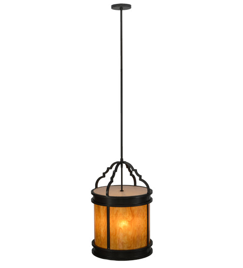 Meyda Lighting Wyant 15" 4-Light Timeless Bronze Pendant Light With Ambra Siena & Crystal Idalight Shade Glass