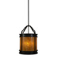 Meyda Lighting Wyant 15" 4-Light Timeless Bronze Pendant Light With Ambra Siena & Crystal Idalight Shade Glass