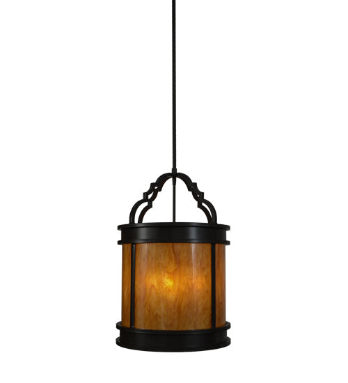 Meyda Lighting Wyant 15" 4-Light Timeless Bronze Pendant Light With Ambra Siena & Crystal Idalight Shade Glass