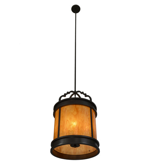 Meyda Lighting Wyant 15" 4-Light Timeless Bronze Pendant Light With Ambra Siena & Crystal Idalight Shade Glass