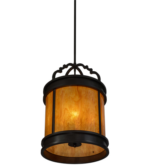 Meyda Lighting Wyant 15" 4-Light Timeless Bronze Pendant Light With Ambra Siena & Crystal Idalight Shade Glass