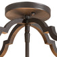 Meyda Lighting Wyant 15" 4-Light Wrought Iron Flush Mount Light With Beige Travertine Idalight Shade