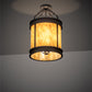 Meyda Lighting Wyant 15" 4-Light Wrought Iron Flush Mount Light With Beige Travertine Idalight Shade