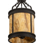 Meyda Lighting Wyant 15" 4-Light Wrought Iron Flush Mount Light With Beige Travertine Idalight Shade