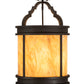 Meyda Lighting Wyant 15" 4-Light Wrought Iron Flush Mount Light With Beige Travertine Idalight Shade