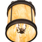 Meyda Lighting Wyant 15" 4-Light Wrought Iron Flush Mount Light With Beige Travertine Idalight Shade
