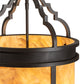 Meyda Lighting Wyant 15" 4-Light Wrought Iron Flush Mount Light With Beige Travertine Idalight Shade