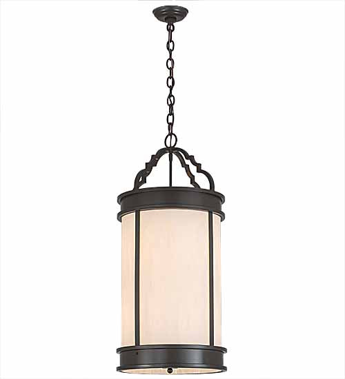 Meyda Lighting Wyant 15" 6-Light Timeless Bronze Pendant Light With Creme Carrare Idalight Shade