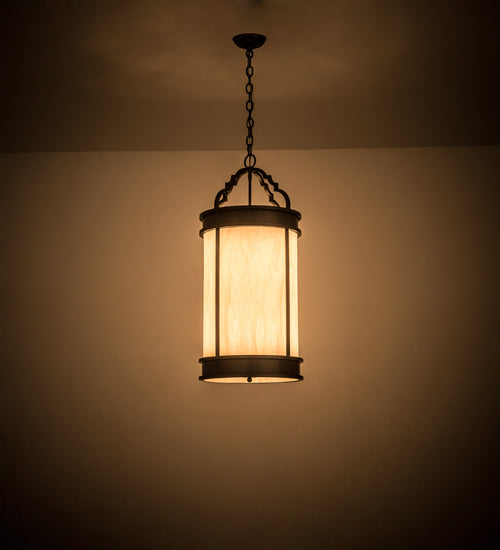 Meyda Lighting Wyant 15" 6-Light Timeless Bronze Pendant Light With Creme Carrare Idalight Shade
