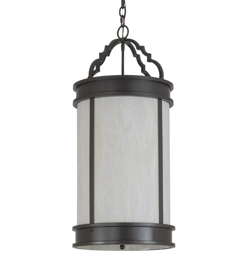 Meyda Lighting Wyant 15" 6-Light Timeless Bronze Pendant Light With Creme Carrare Idalight Shade