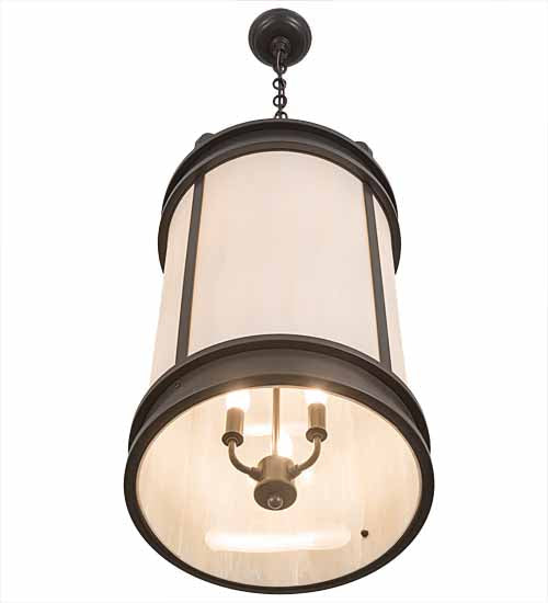 Meyda Lighting Wyant 15" 6-Light Timeless Bronze Pendant Light With Creme Carrare Idalight Shade