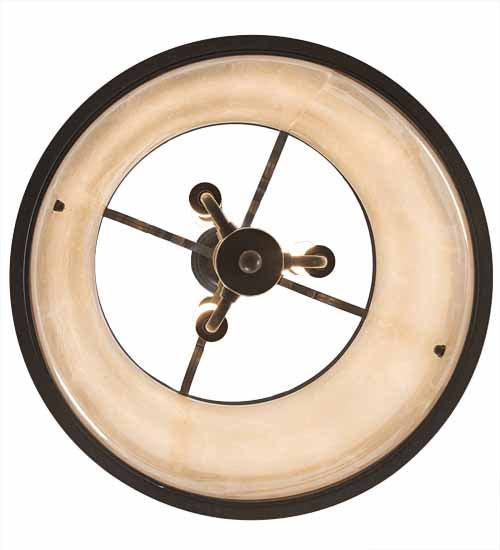 Meyda Lighting Wyant 15" 6-Light Timeless Bronze Pendant Light With Creme Carrare Idalight Shade