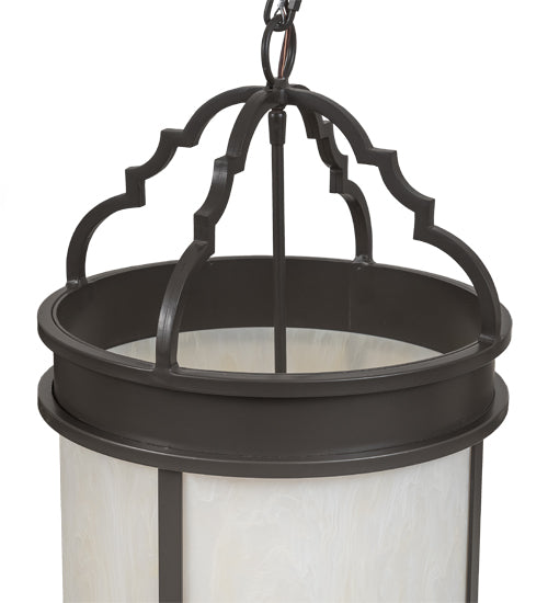 Meyda Lighting Wyant 15" 6-Light Timeless Bronze Pendant Light With Creme Carrare Idalight Shade