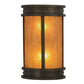 Meyda Lighting Wyant 246347 10" 2-Light Gilded Tobacco Pocket Lantern Wall Sconce With Ambra Siena Idalight Shade