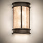 Meyda Lighting Wyant 247814 10" 2-Light Classic Rust Pocket Lantern Wall Sconce With Silver Mica Shade Glass