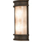 Meyda Lighting Wyant 247814 10" 2-Light Classic Rust Pocket Lantern Wall Sconce With Silver Mica Shade Glass