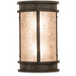 Meyda Lighting Wyant 247814 10" 2-Light Classic Rust Pocket Lantern Wall Sconce With Silver Mica Shade Glass