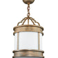 Meyda Lighting Wyant 255094 12" Gilded Tobacco Pendant Light With White Statuario Idalight Shade