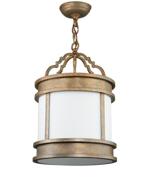 Meyda Lighting Wyant 255094 12" Gilded Tobacco Pendant Light With White Statuario Idalight Shade
