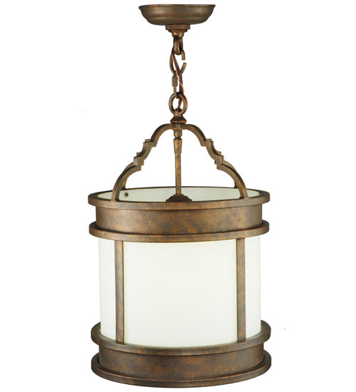 Meyda Lighting Wyant 255094 12" Gilded Tobacco Pendant Light With White Statuario Idalight Shade