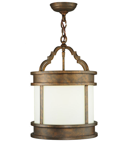 Meyda Lighting Wyant 255094 12" Gilded Tobacco Pendant Light With White Statuario Idalight Shade