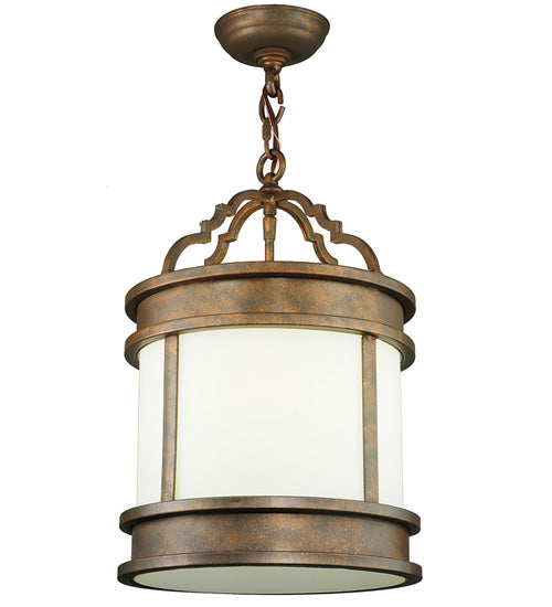 Meyda Lighting Wyant 255094 12" Gilded Tobacco Pendant Light With White Statuario Idalight Shade