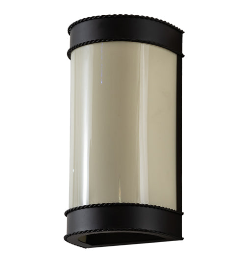 Meyda Lighting Wyant 8" 2-Light Oil Rubbed Bronze Wall Sconce With Beige Provostone Idalight Shade