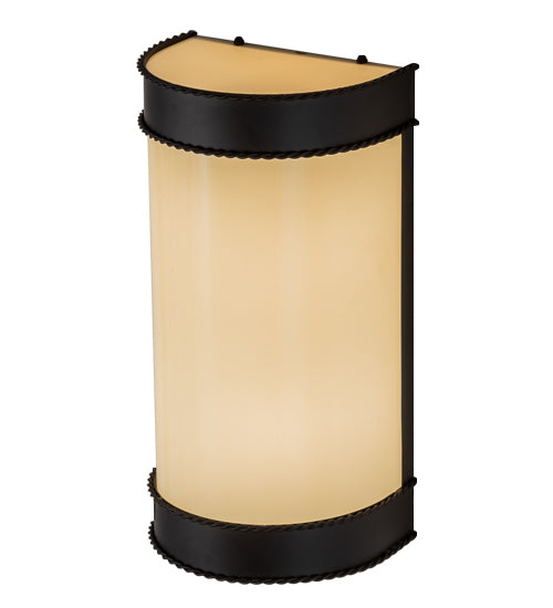 Meyda Lighting Wyant 8" 2-Light Oil Rubbed Bronze Wall Sconce With Beige Provostone Idalight Shade