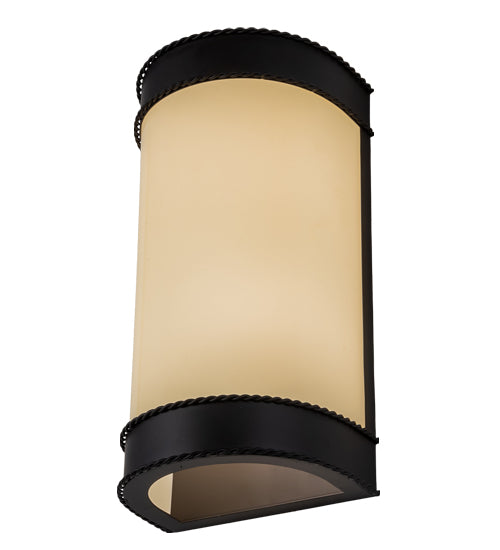 Meyda Lighting Wyant 8" 2-Light Oil Rubbed Bronze Wall Sconce With Beige Provostone Idalight Shade