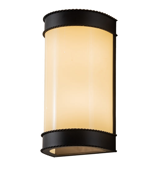 Meyda Lighting Wyant 8" 2-Light Oil Rubbed Bronze Wall Sconce With Beige Provostone Idalight Shade