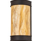 Meyda Lighting Wyant 8" 2-Light Wrought Iron Wall Sconce With Beige Travertine Idalight Shade