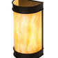 Meyda Lighting Wyant 8" 2-Light Wrought Iron Wall Sconce With Beige Travertine Idalight Shade
