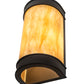 Meyda Lighting Wyant 8" 2-Light Wrought Iron Wall Sconce With Beige Travertine Idalight Shade