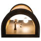 Meyda Lighting Wyant 8" 2-Light Wrought Iron Wall Sconce With Beige Travertine Idalight Shade