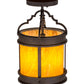 Meyda Lighting Wyant 8" Chestnut Textured Flush Mount Light With Honey Wispy Art Shade Glass