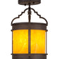 Meyda Lighting Wyant 8" Chestnut Textured Flush Mount Light With Honey Wispy Art Shade Glass