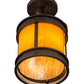 Meyda Lighting Wyant 8" Chestnut Textured Flush Mount Light With Honey Wispy Art Shade Glass