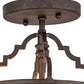 Meyda Lighting Wyant 8" Chestnut Textured Flush Mount Light With Honey Wispy Art Shade Glass