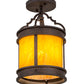Meyda Lighting Wyant 8" Chestnut Textured Flush Mount Light With Honey Wispy Art Shade Glass