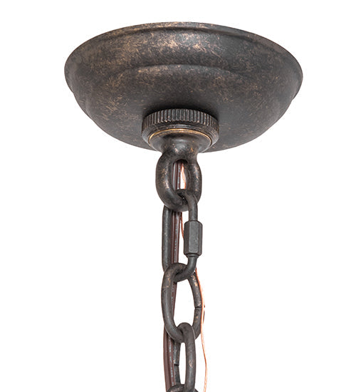 Meyda Lighting Wyant 9" Golden Bronze Pendant Light With Beige Botticino Idalight Shade