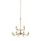 Meyda Lighting Yanis 42" 12-Light 2-Tier Gold Metallic Chandelier With Ivory Faux Candlelight