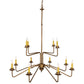Meyda Lighting Yanis 42" 12-Light 2-Tier Gold Metallic Chandelier With Ivory Faux Candlelight