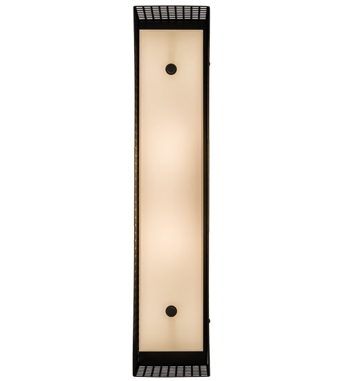 Meyda Lighting Yardhouse 24" 2-Light Flat Black Flush Mount Light With Beige & White Shade