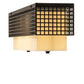 Meyda Lighting Yardhouse 24" 2-Light Flat Black Flush Mount Light With Beige & White Shade